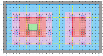 Ngrids = 4 NestLayers = 3 GridsInLayer = 1   2   1 Ncontact = 6 Donor Grid = blue Receiver Grid = red